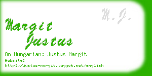 margit justus business card